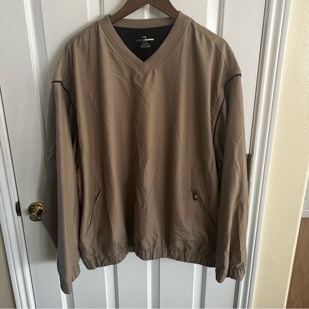 Men's Tan Grand Slam Golf Windbreaker Pullover.  XXL.